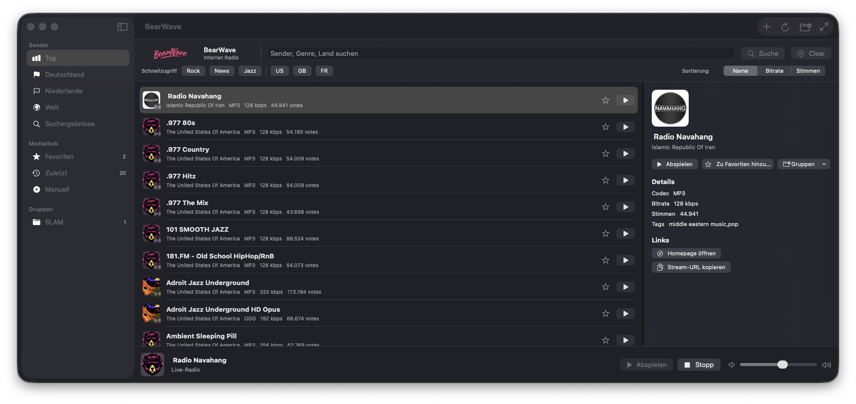 Main station browser